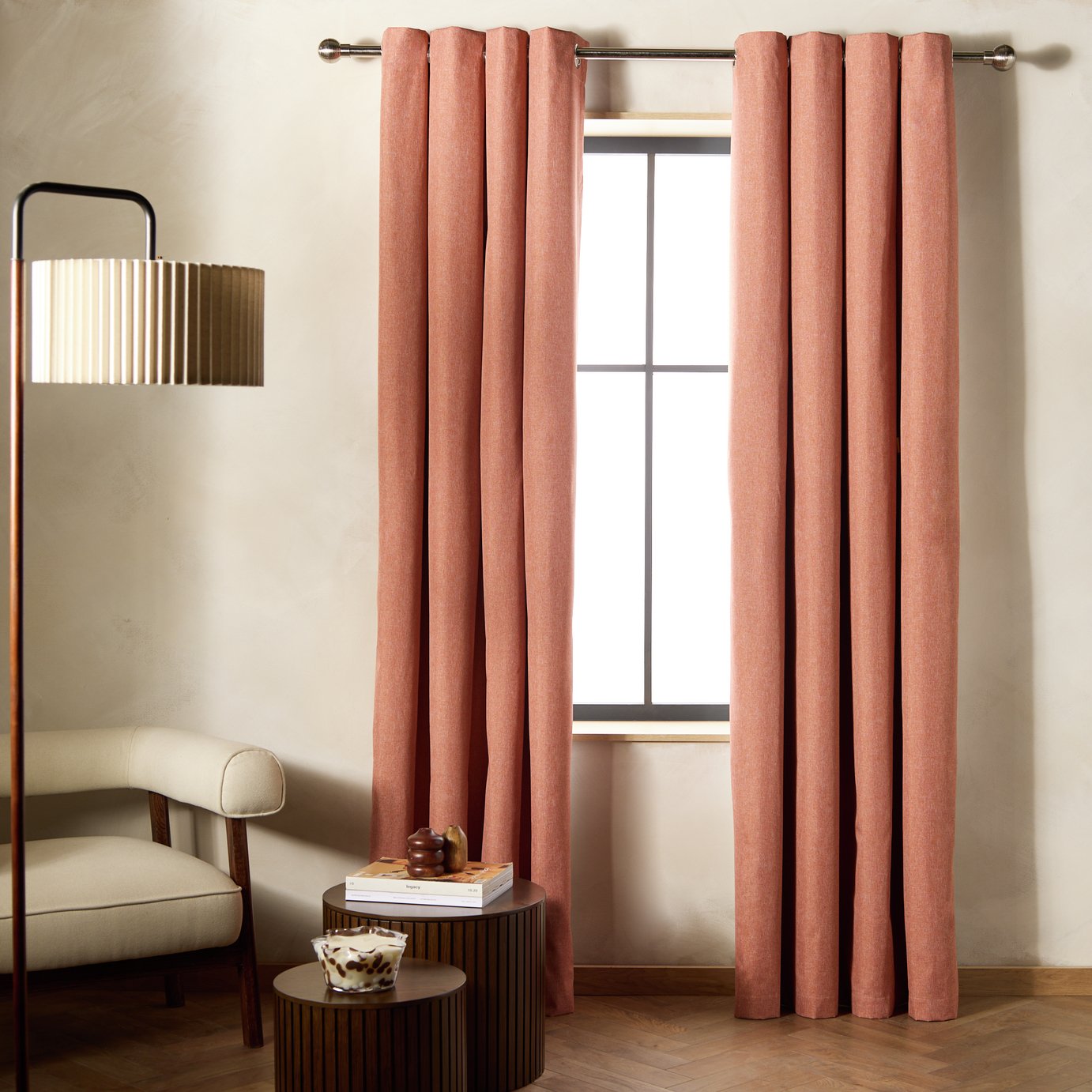 Habitat Blackout Eyelet Curtains - Orange - 168x183cm