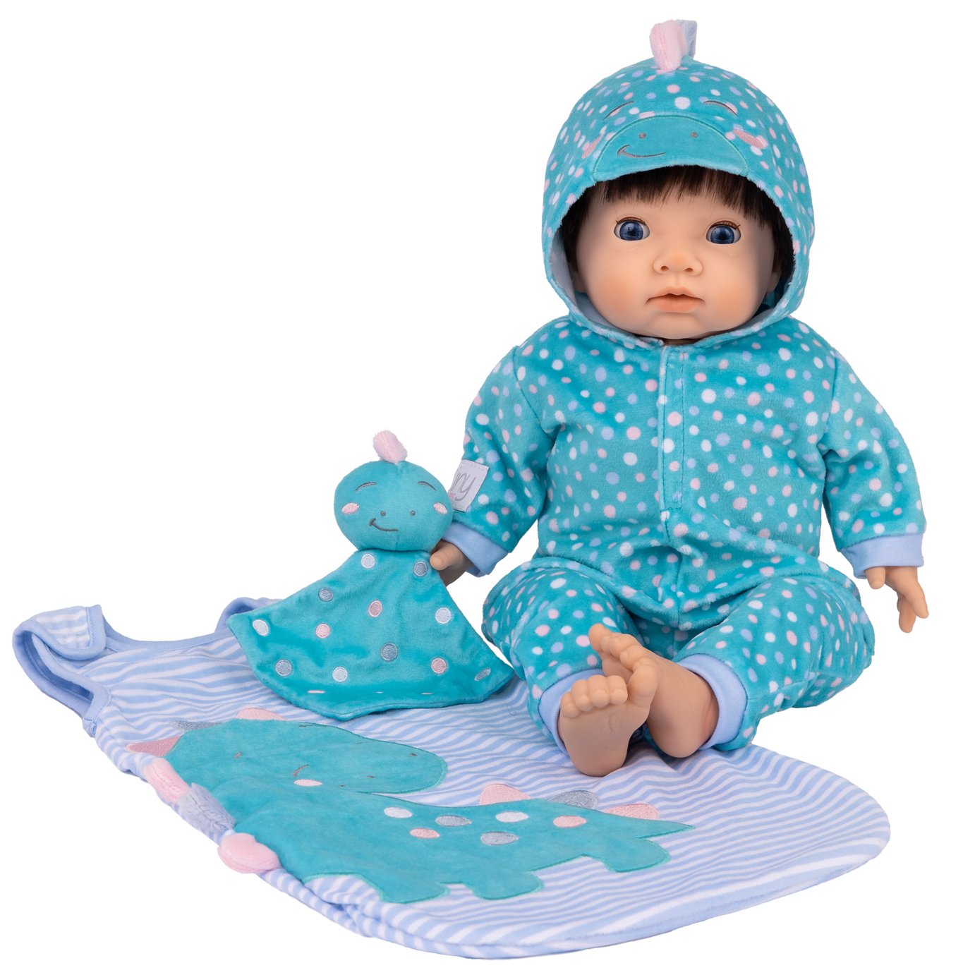 Tiny Treasures Sleepy Dino Baby Doll Set 