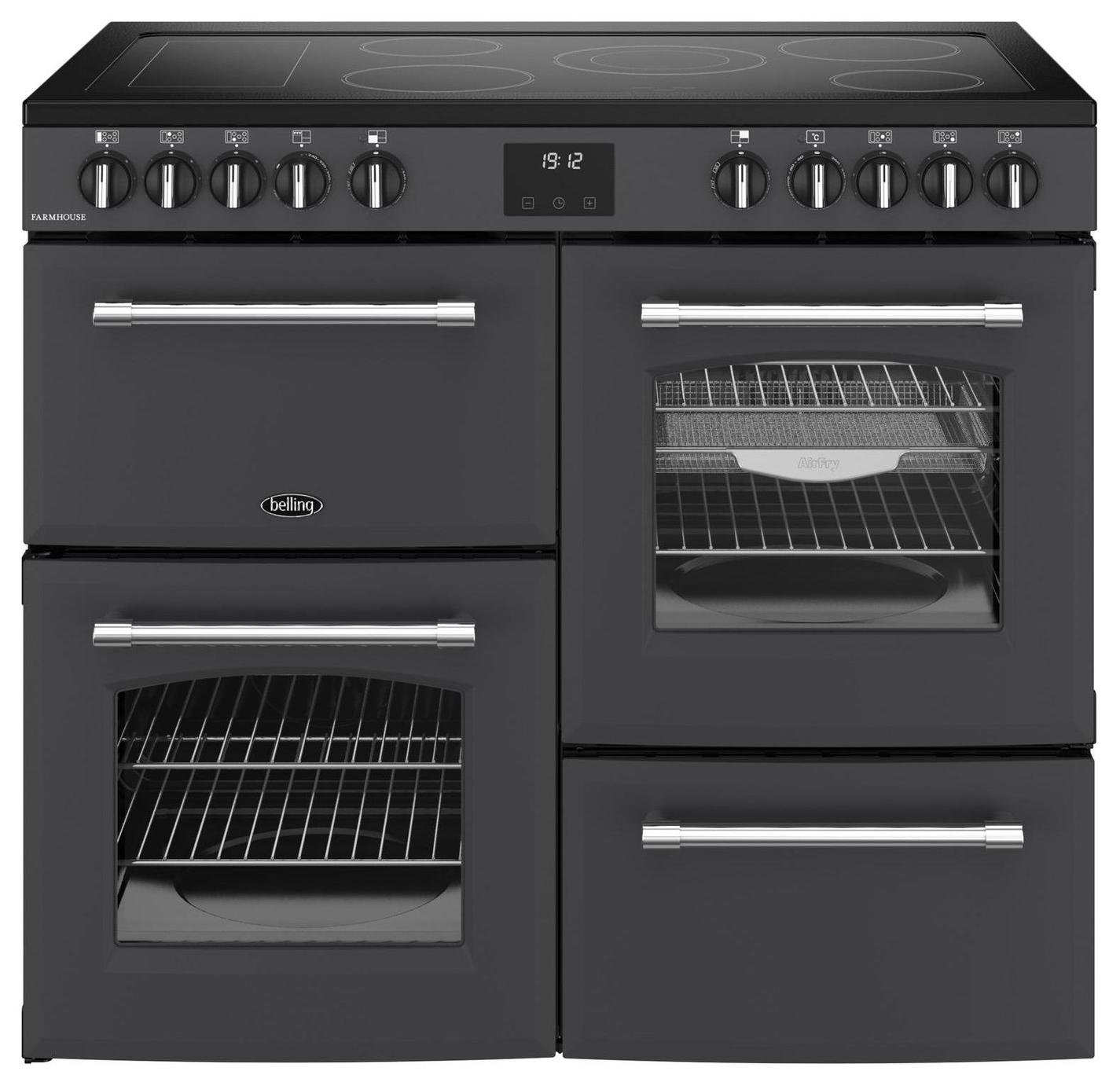 Belling 100cm Double Oven Electric Range Cooker - Anthracite