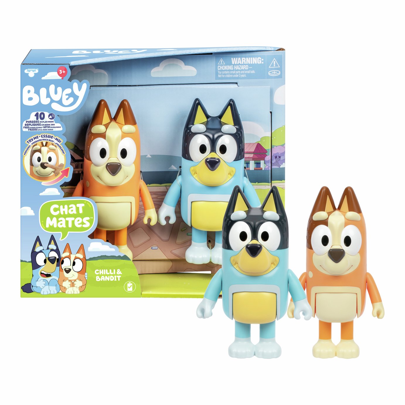 Bluey Chat Mates Chilli and Bandit Action Figure - 2 Pack