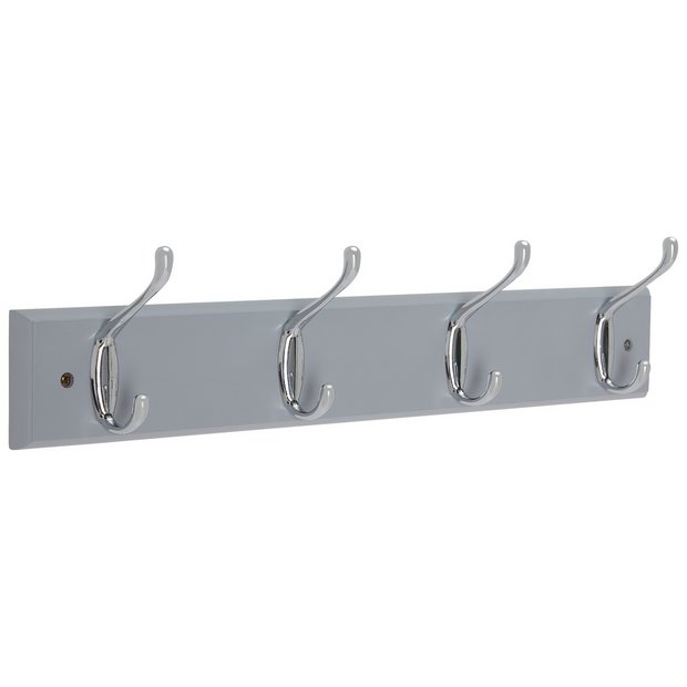 Buy Argos Home Pack Of 4 Double Coat Hooks Grey Coat Hooks And Stands Argos