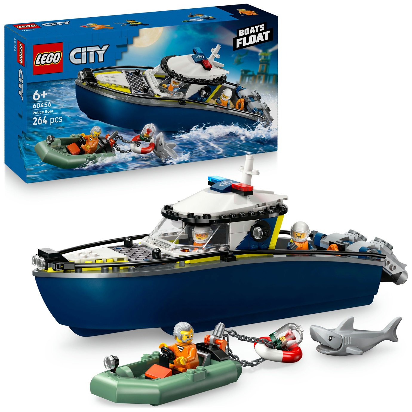 LEGO City Police Boat Chase Toy with a Speedboat 60456