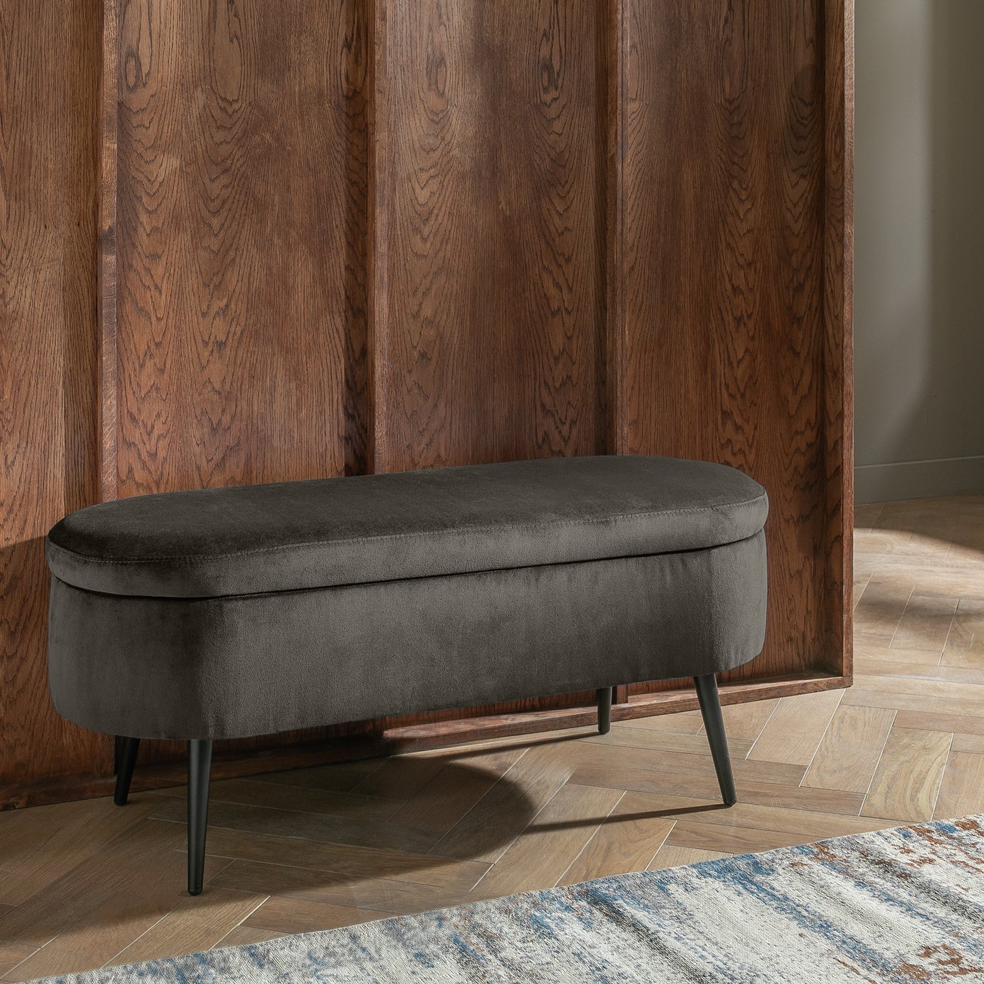 Argos Home Velvet Storage Ottoman