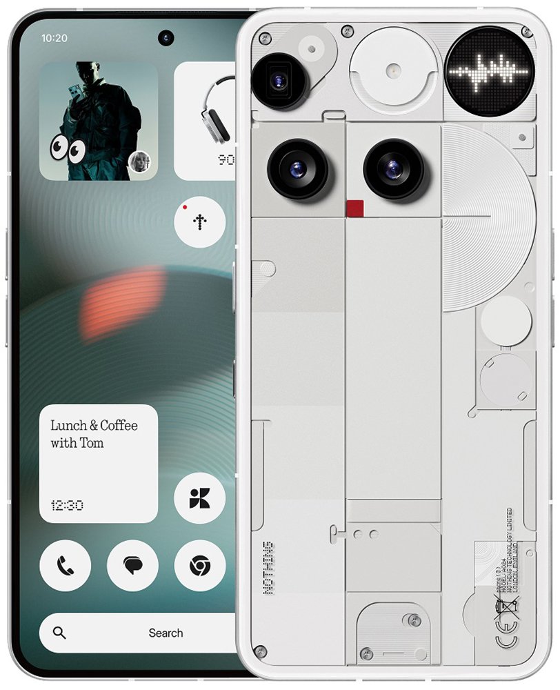 SIM Free Nothing Phone (3) 5G 256GB AI Mobile Phone - White