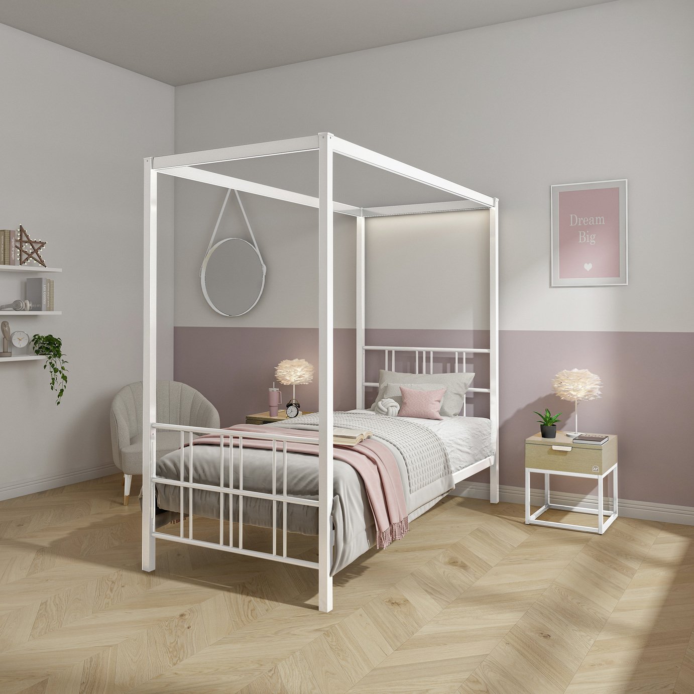 XR Living Fern 4 Poster Bed Frame With LED