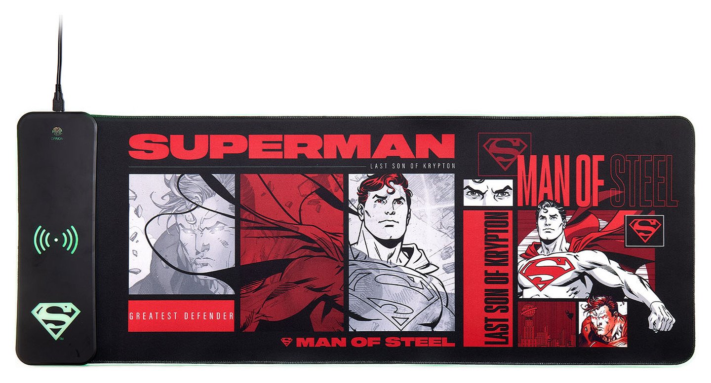 Superman Wireless Charging RGB Gaming Mat