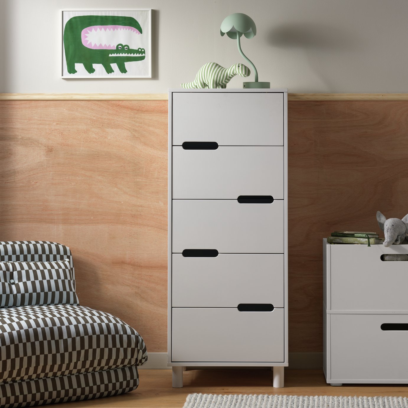 Habitat Henri 5 Drawer Tallboy - White