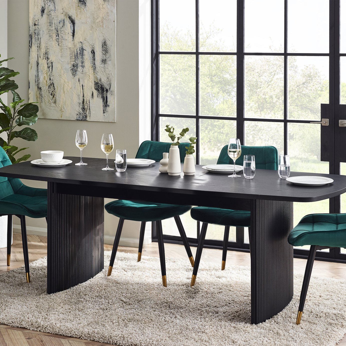 Julian Bowen Louis Extending 4-6 Seater Dining Table - Black