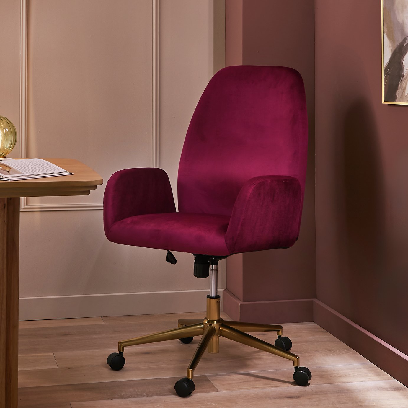 Habitat Clarice Velvet Office Chair