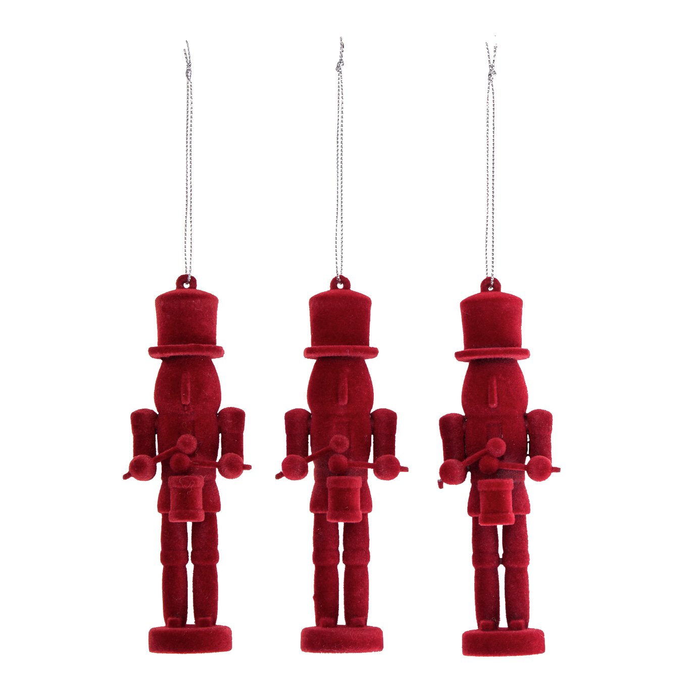Habitat Pack of 3 Red Nutcracker Christmas Hanging Ornament