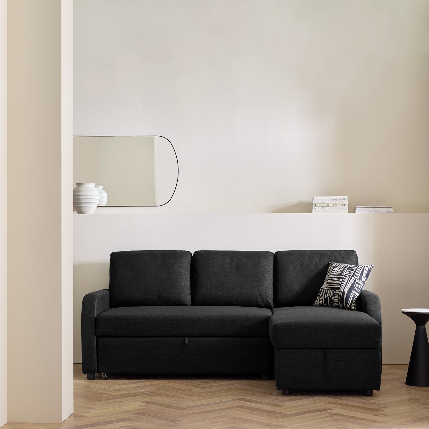 Habitat Carter Fabric Right Hand Corner Sofa Bed - Charcoal