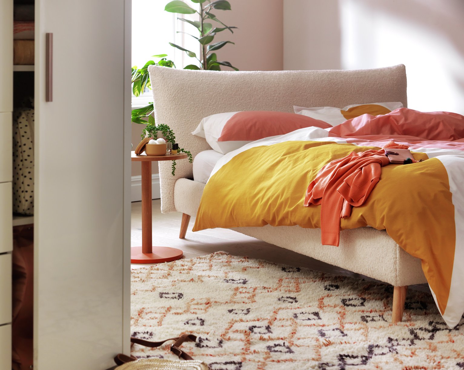 Habitat Marshmallow Boucle Bed Frame