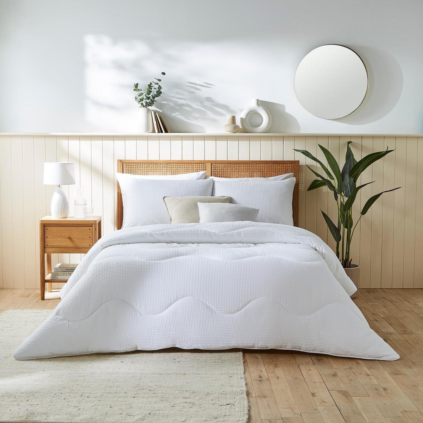 Night Lark Cotton Waffle Coverless Duvet Set - Double