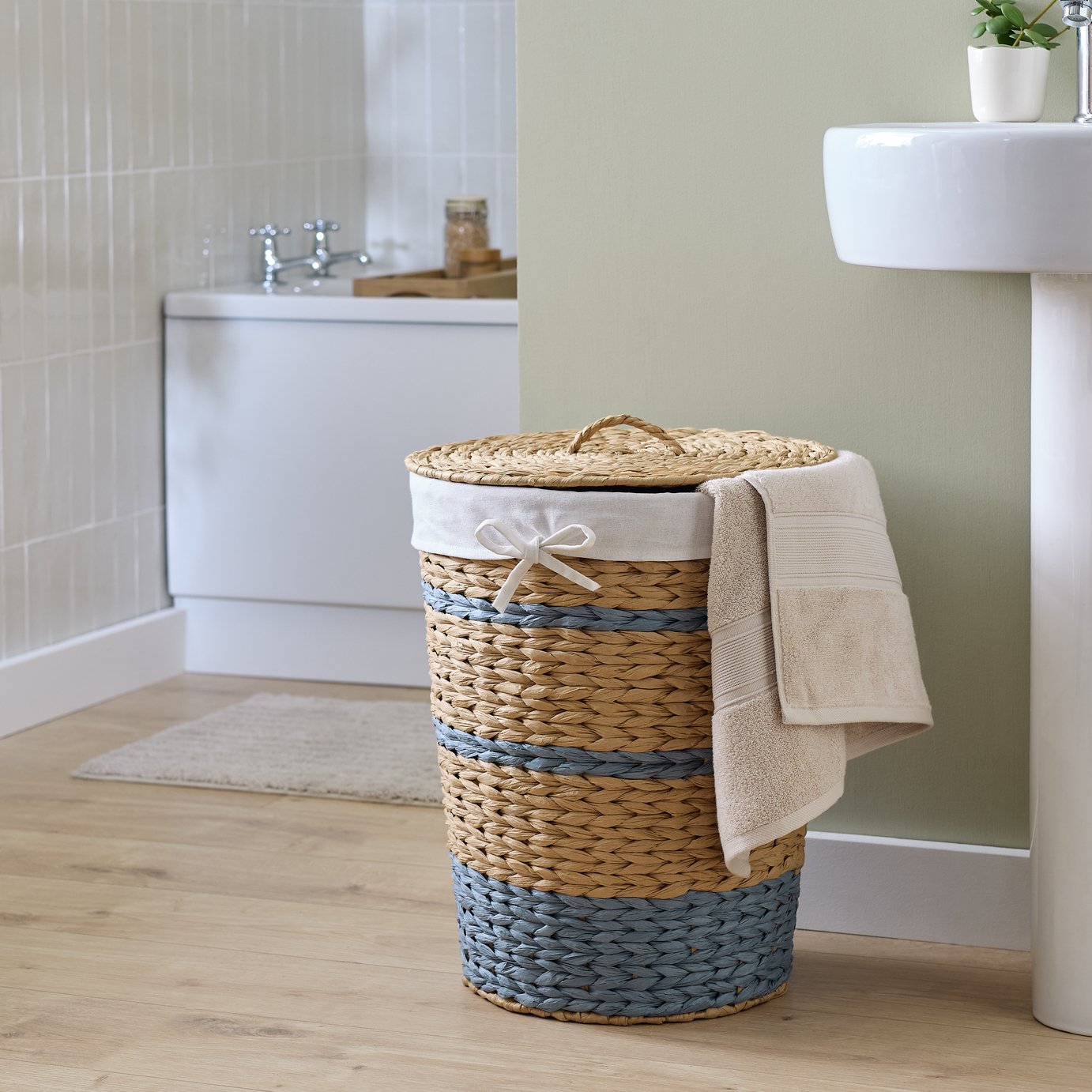 Argos Home 60 Litre Stripe Laundry Hamper - Natural