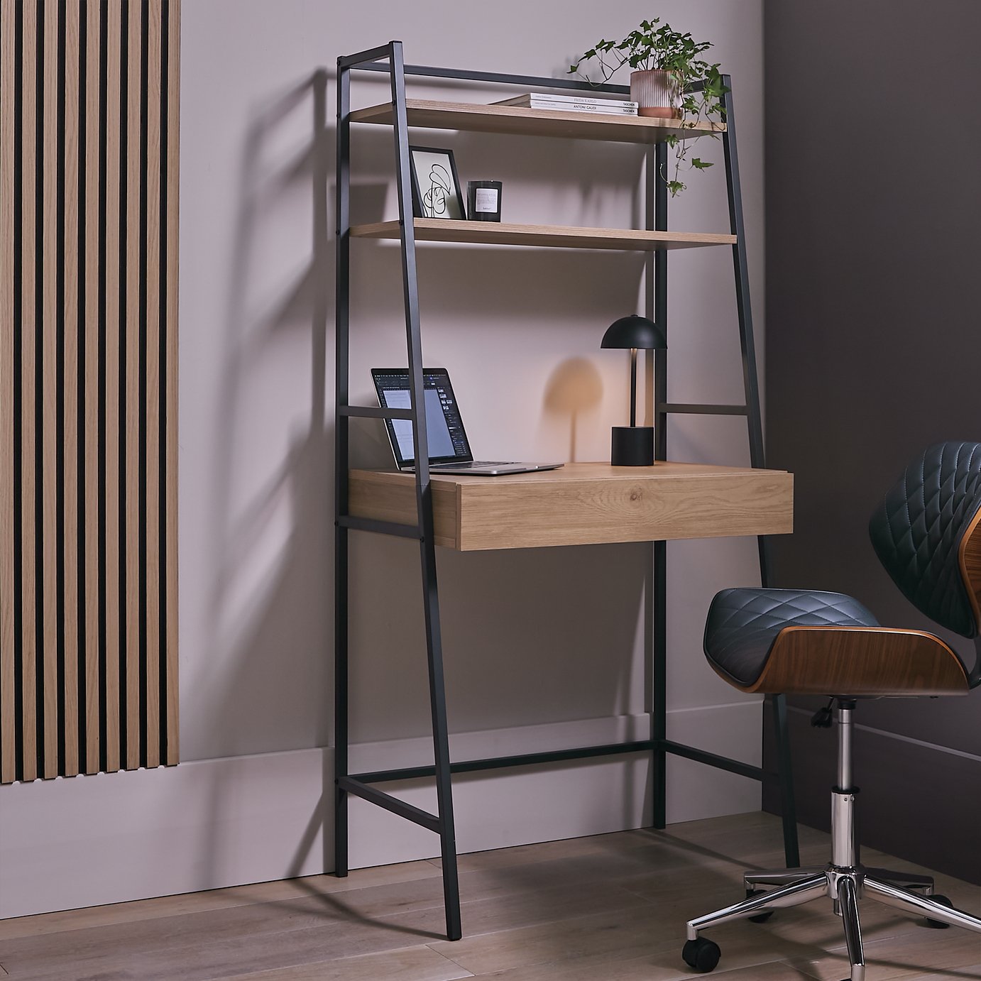 Argos Home Loft Living 1 Drawer Ladder Office Desk - Oak