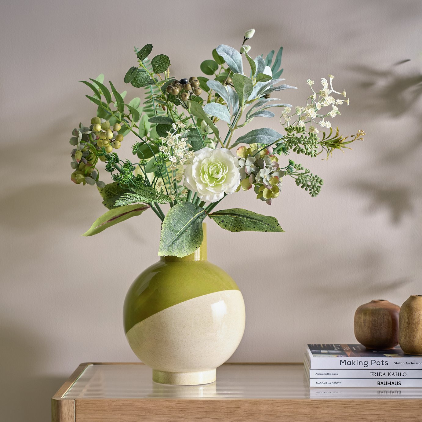 Argos Home Artificial Green Winter Bouquet - 60cm