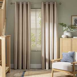 Habitat Stripe Printed Blackout Eyelet Curtains