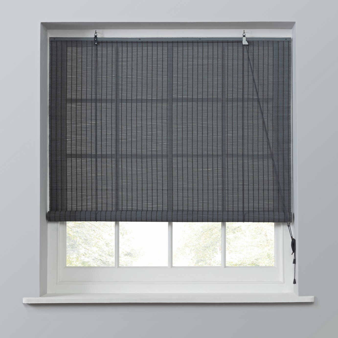 Little Black Book Bamboo Grey Roller Blind - 180cm