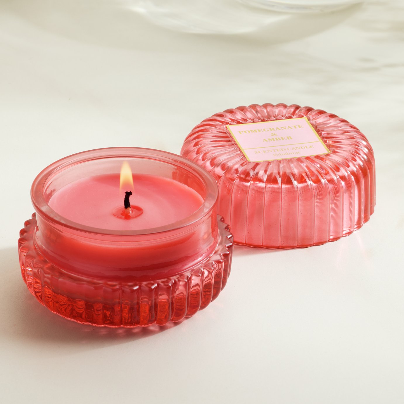 Habitat Small Lidded Votive Candle - Pomegranate & Amber