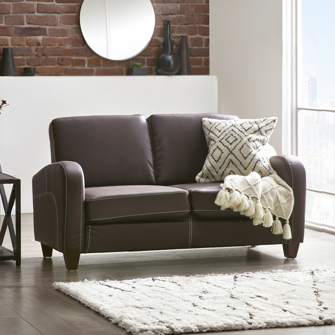 Julien Bowen Vivo Faux Leather 2 Seater Sofa - Brown
