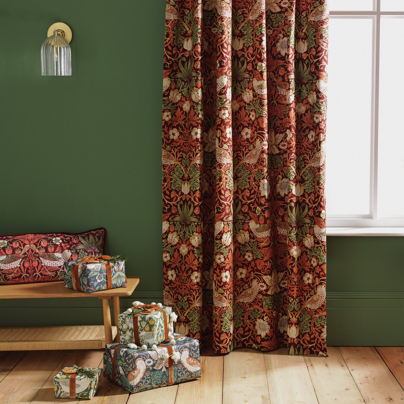 Habitat x Morris & Co. Curtains - Red - 168x183cm