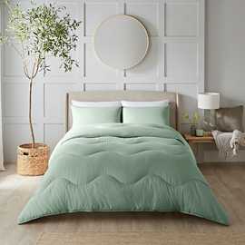 Night Lark Seersucker Coverless 4.5 Tog Green Duvet Set
