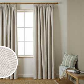 Habitat Herringbone Pencil Pleat Curtain - Cream