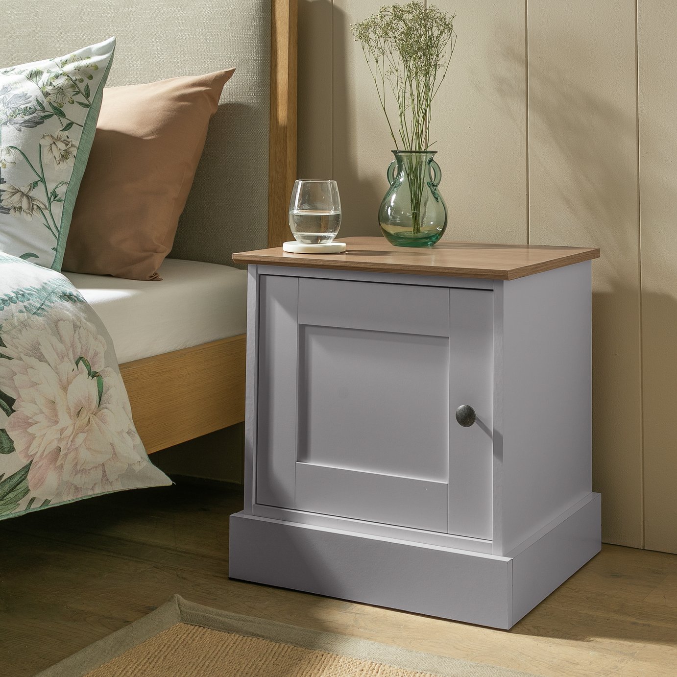 Argos Home Winchester Set of 2 Bedside Table - Grey