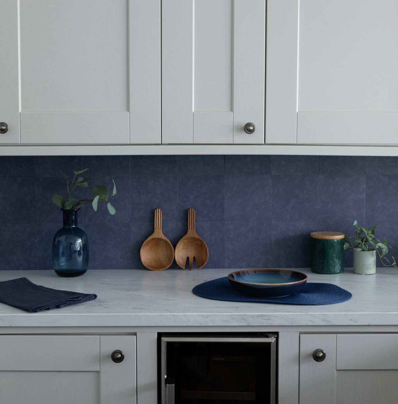 D-C-Fix Blue Peel & Stick Wall Tiles 15cm X 15cm 3Pk