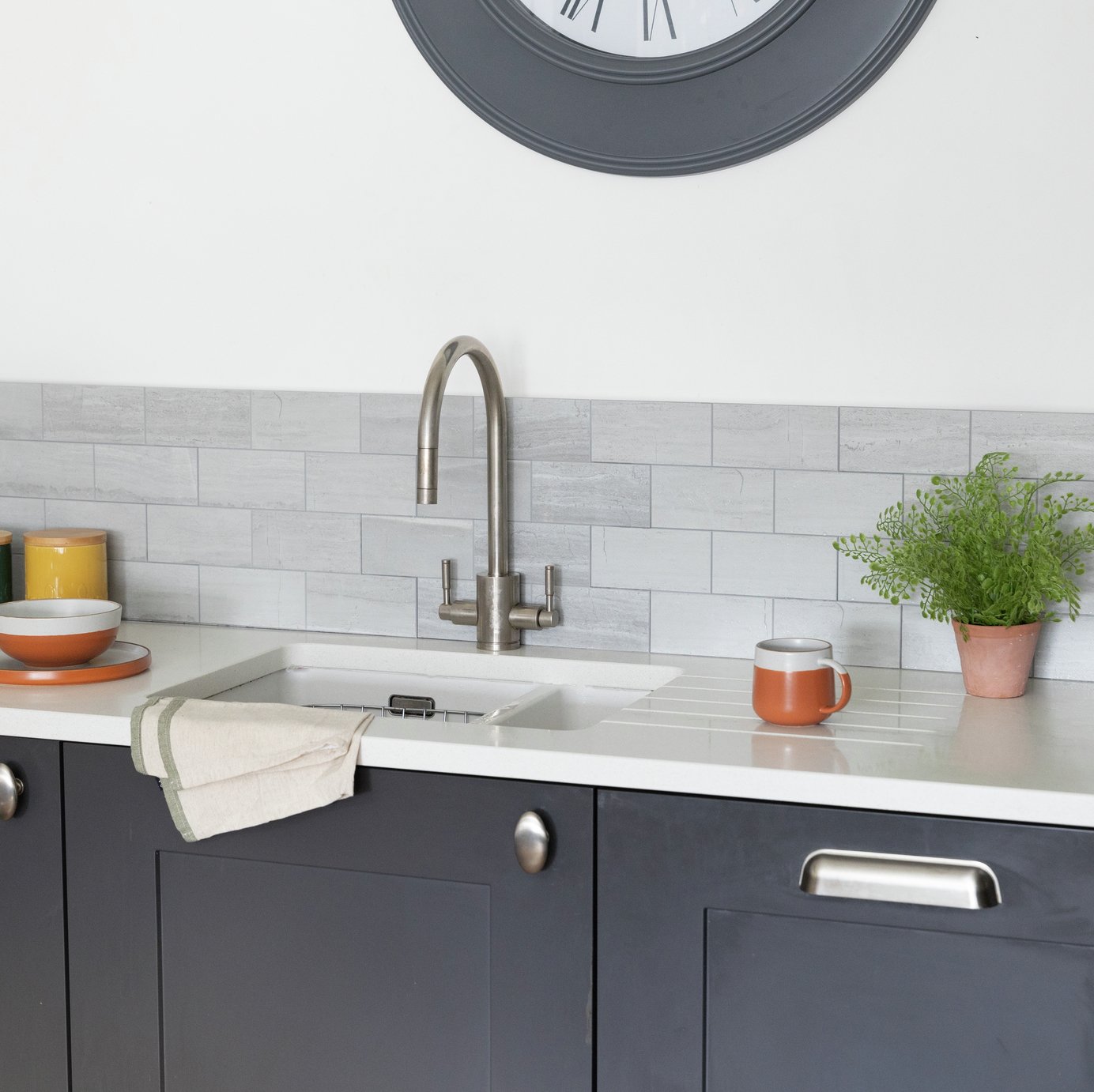 D-C-Fix Concrete Peel & Stick Wall Tiles 30.5 X 30.5cm  5Pk