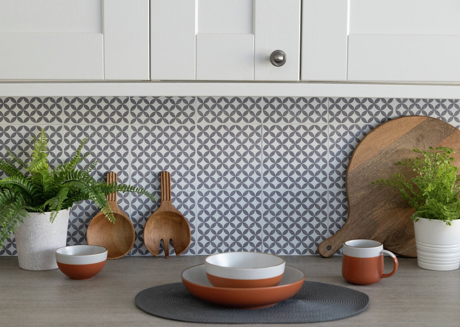 D-C-Fix Amira Grey Self-Adhesive Wall Tiles 15cm X 15cm 3Pk