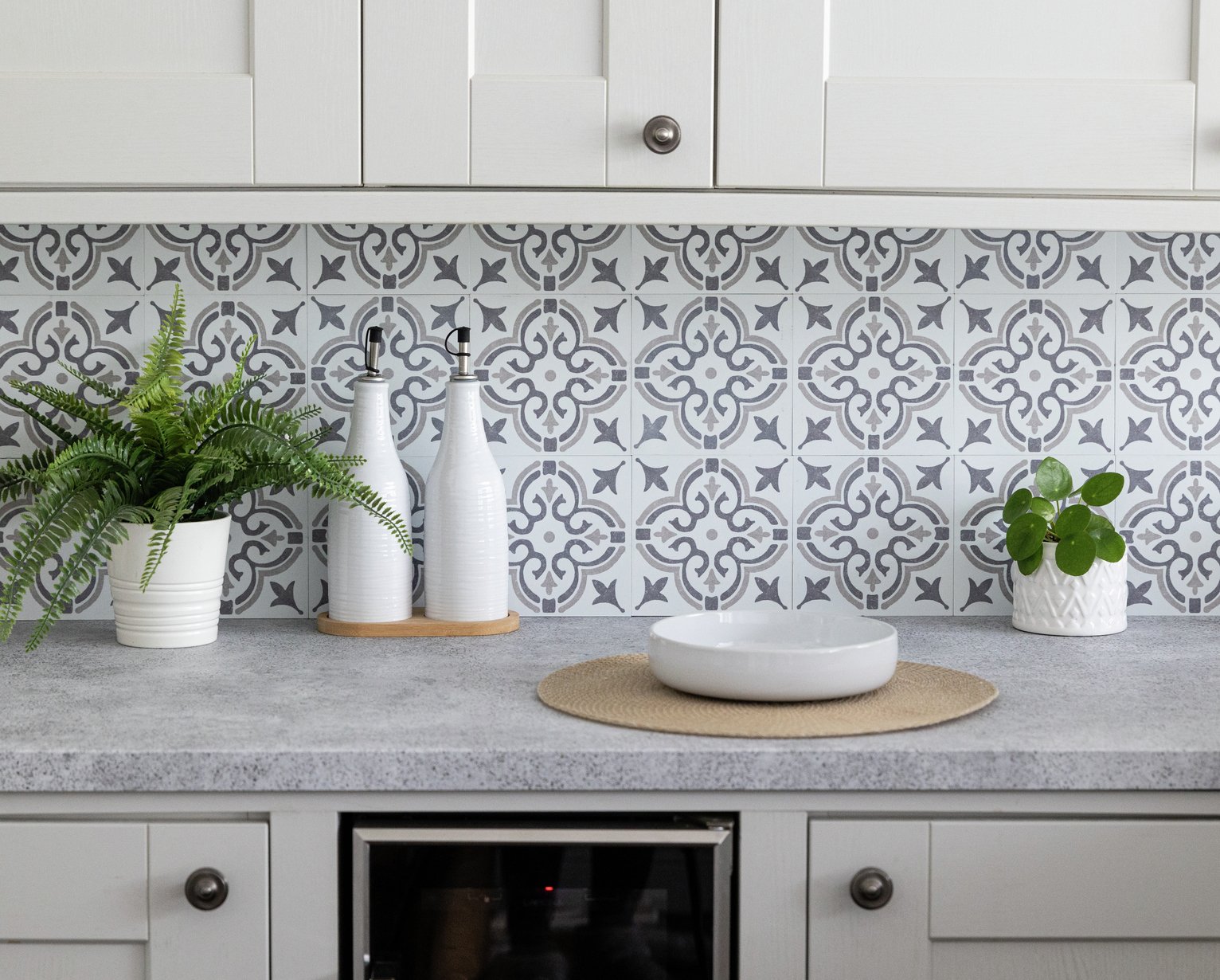 D-C-Fix Jamila Grey Peel & Stick Wall Tiles 15cm X 15cm 3Pk