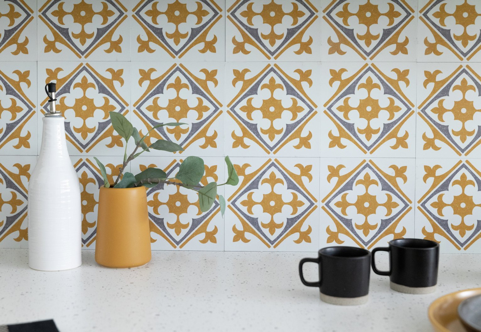 D-C-Fix Self Adhesive Vinyl Yellow Wall Tiles