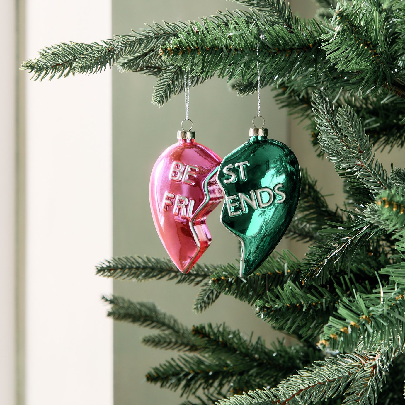 Habitat Single Best Friends Heart Christmas Ornaments