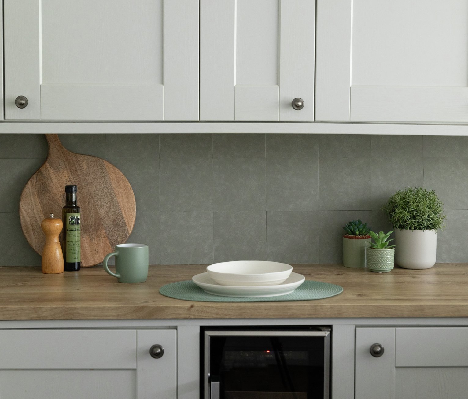 D-C-Fix Olive Peel & Stick Wall Tiles 15cm X 15cm 3-Pack