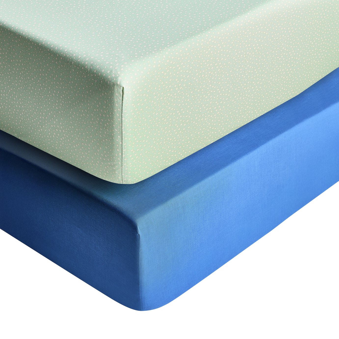 Habitat Kids Twin Pack Blue Fitted Sheet