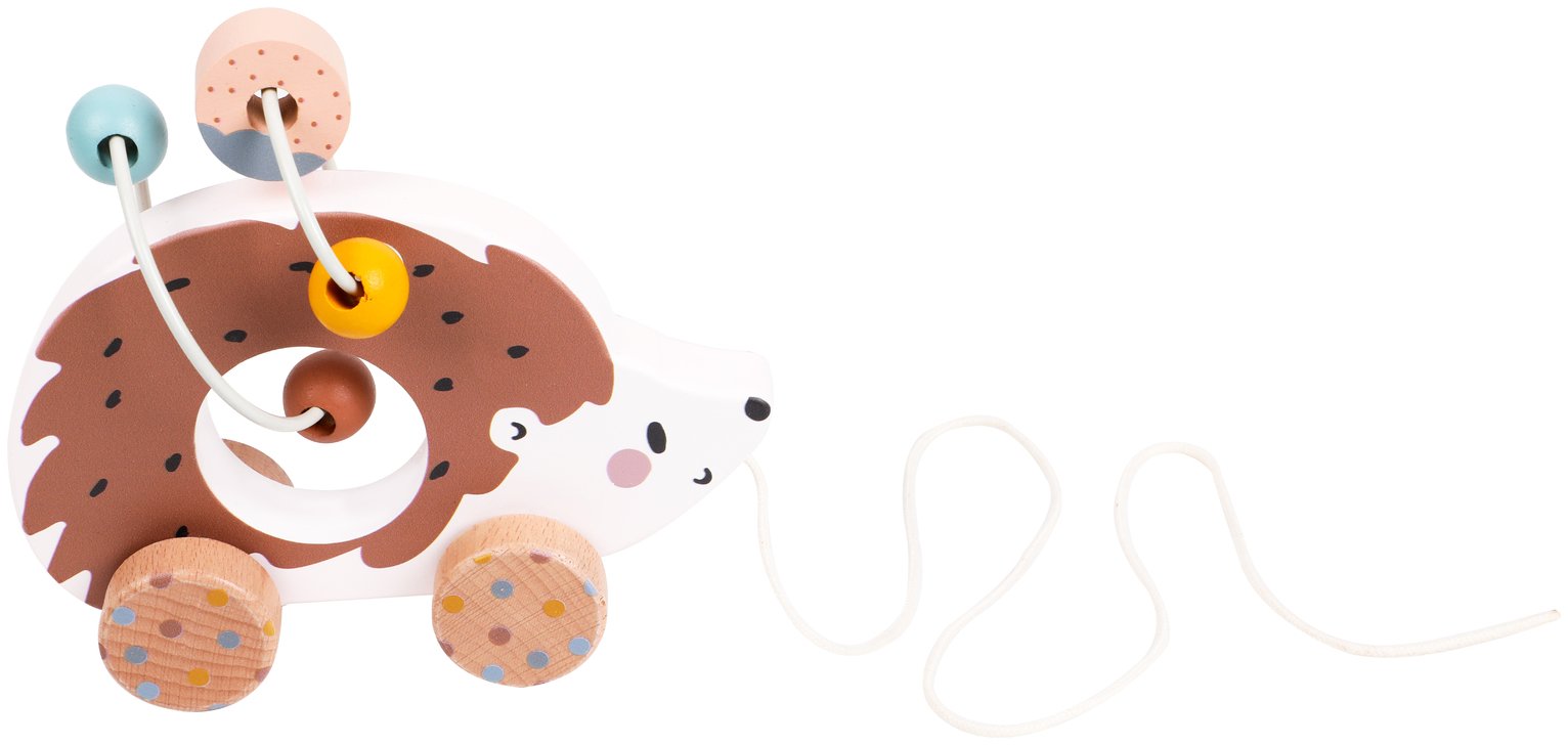 Chad Valley Woodland Wooden Pull Along Hedgehog