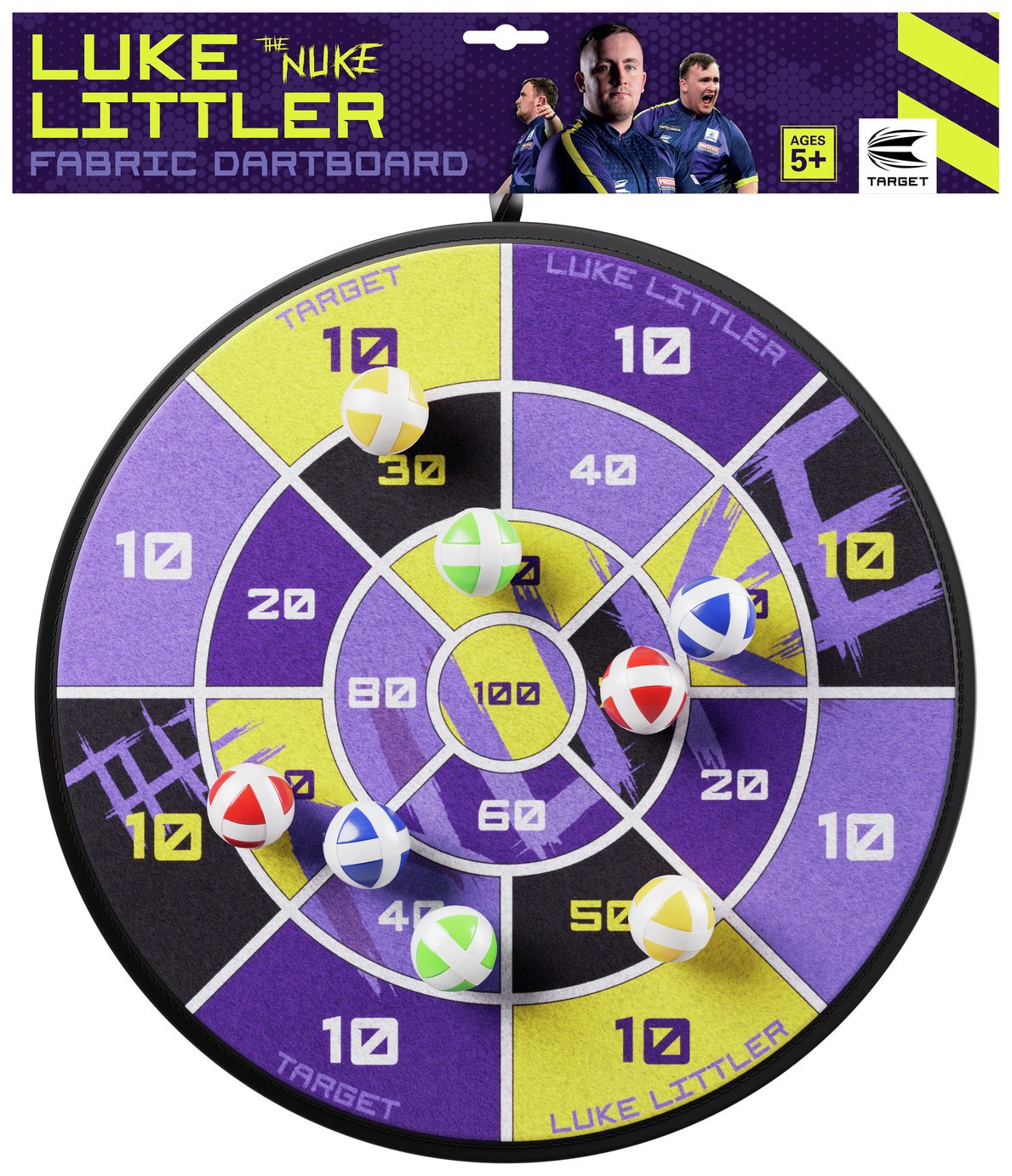 Target Luke Littler Sticky Ball Fabric Dartboard Set