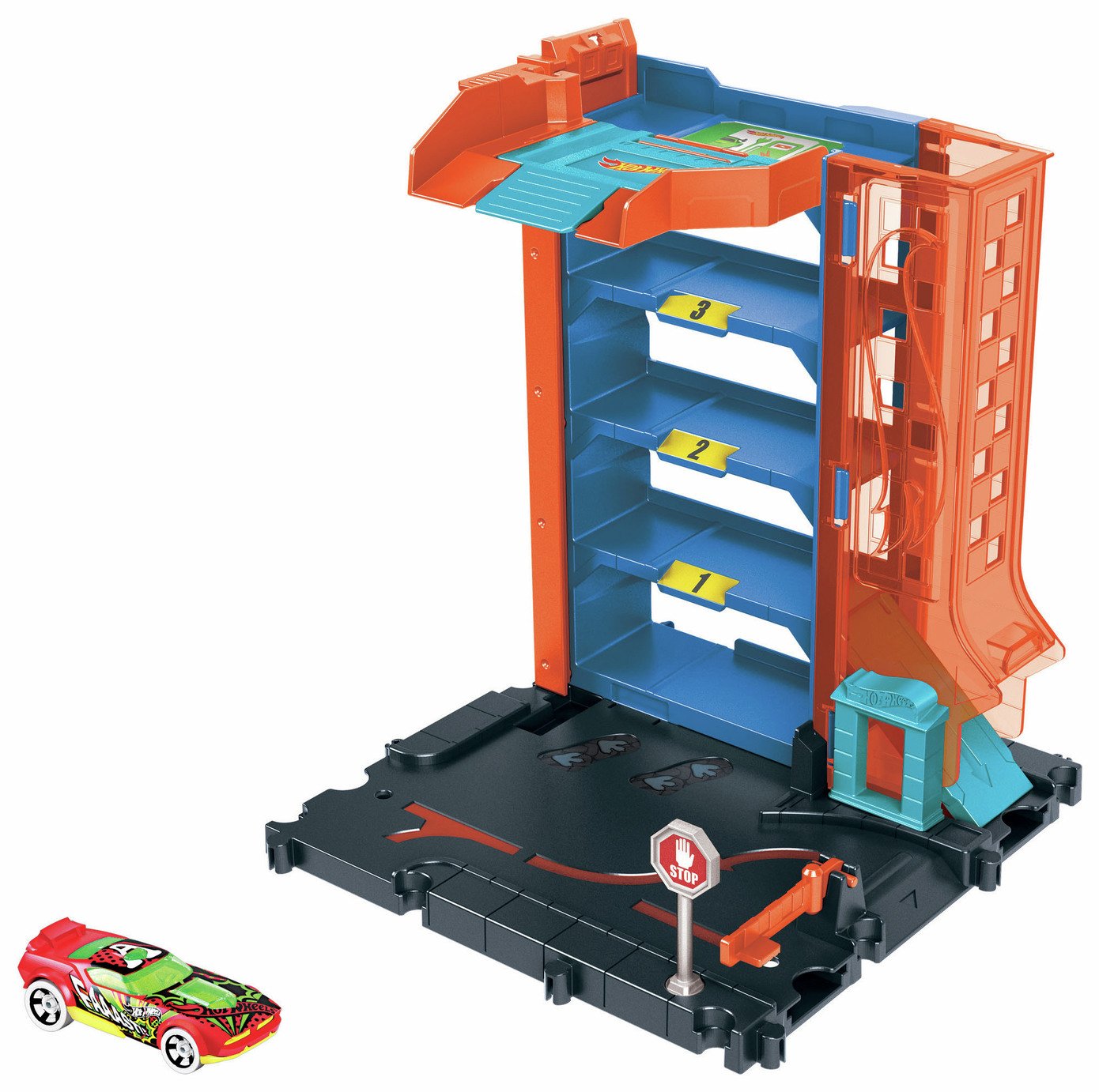 Hot Wheels City Toy Track Set, Downtown Car Park Playset