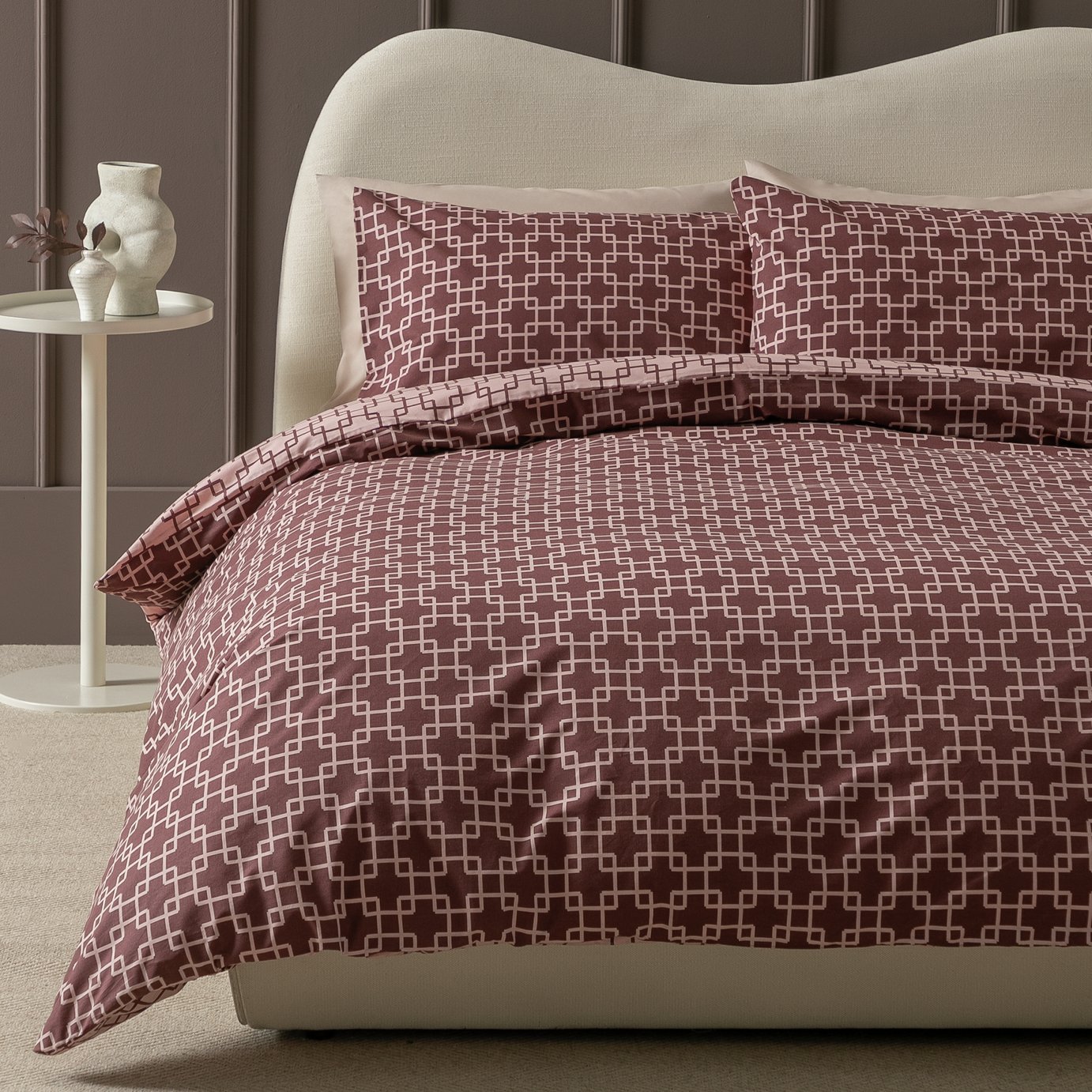 Habitat Geo Trellis Pink Bedding Set - Double
