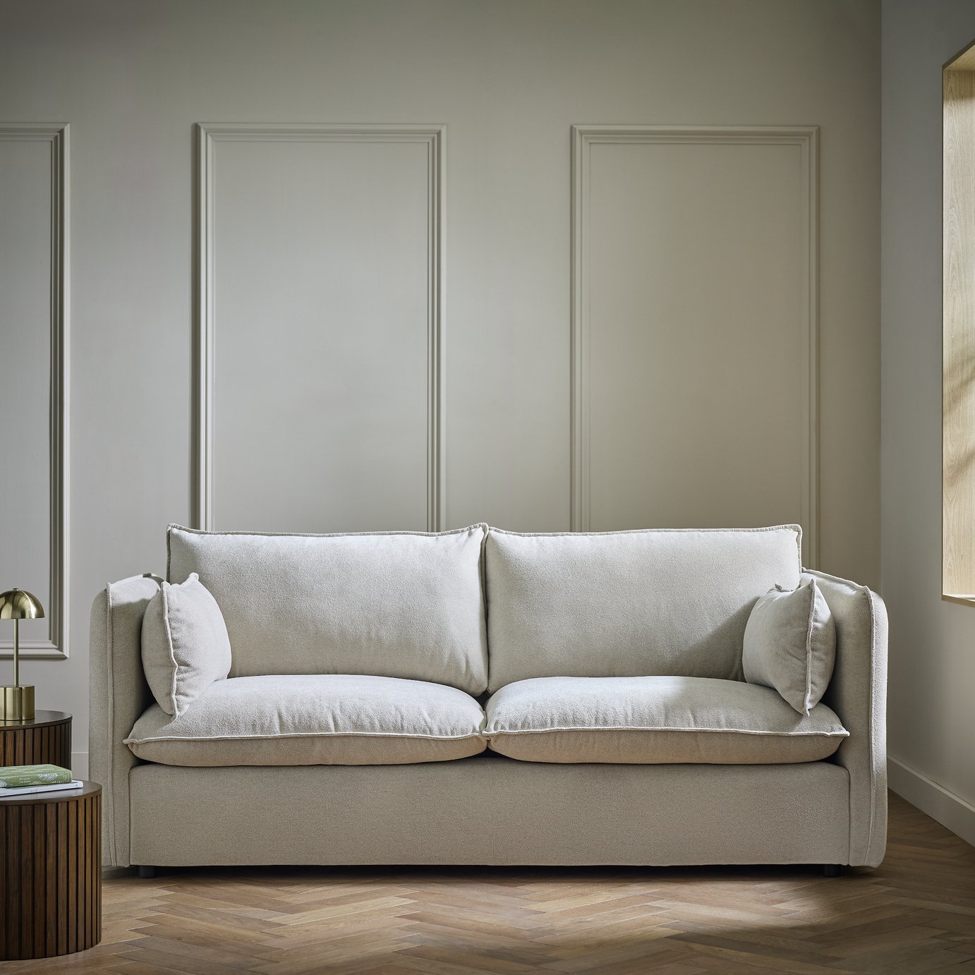 Habitat Willow Fabric 3 Seater Sofa - Natural