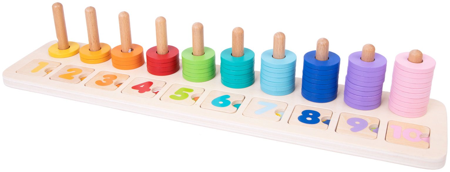 Chad Valley Wooden Number & Blocks Counter Set
