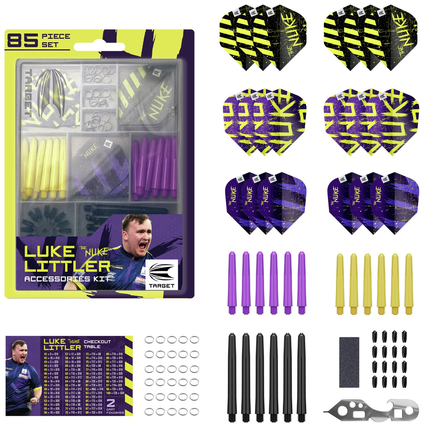 Target Luke Littler 85 Piece Darts Accessories Kit
