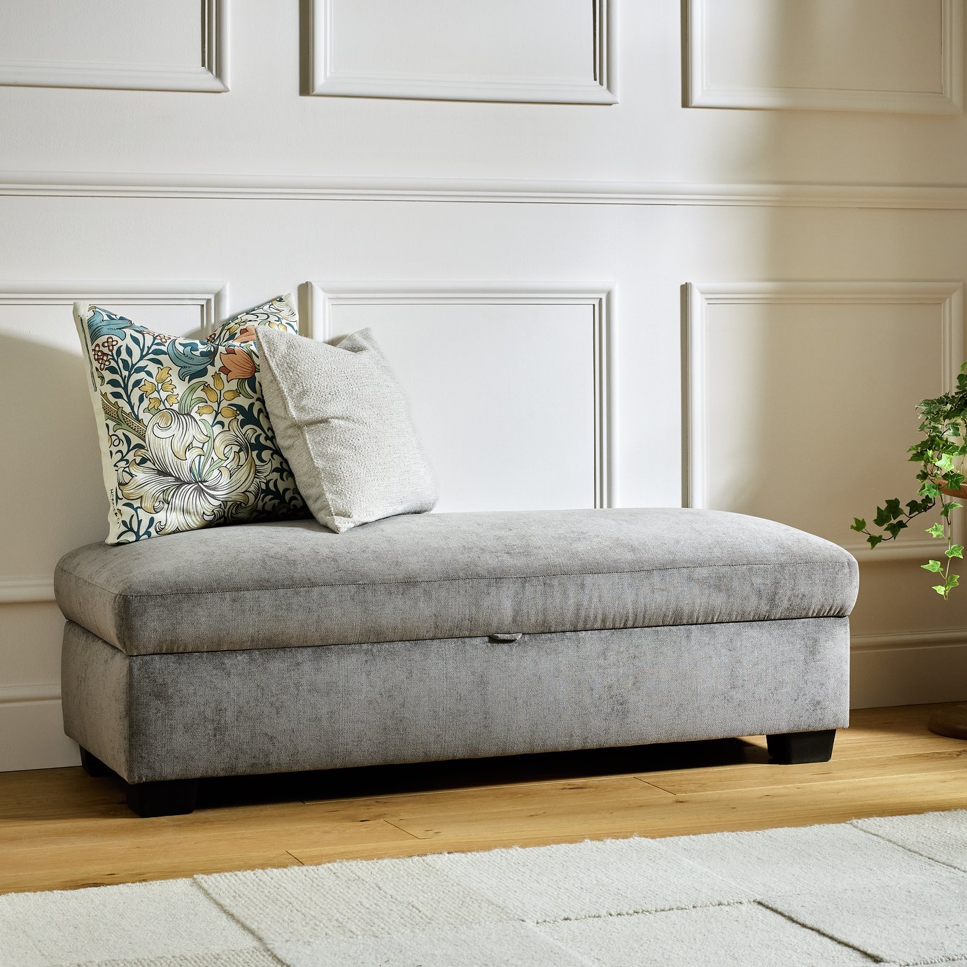 Argos Home Taylor Fabric Storage Footstool 