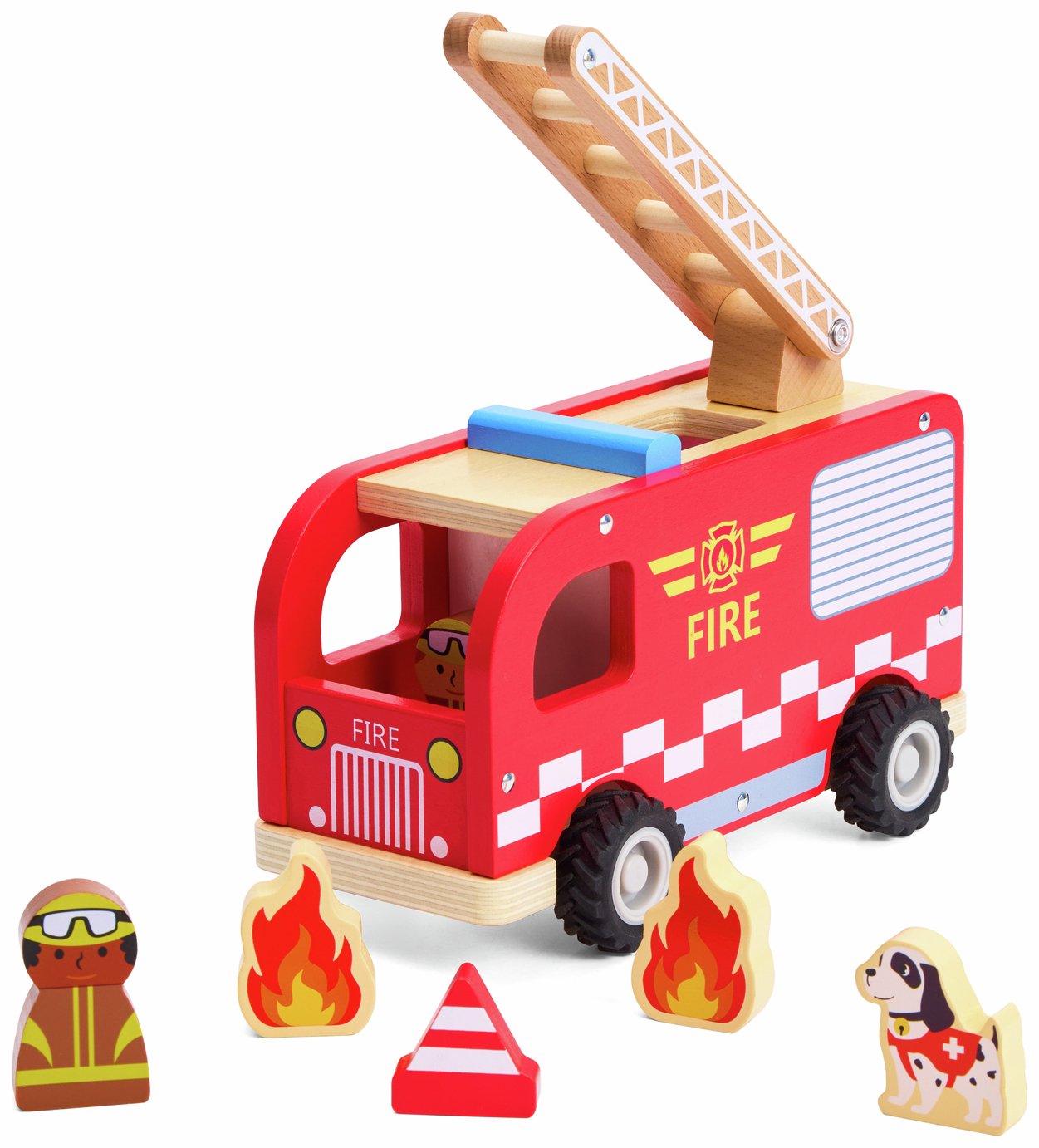 Chad Valley Wooden Fire Engine Playset