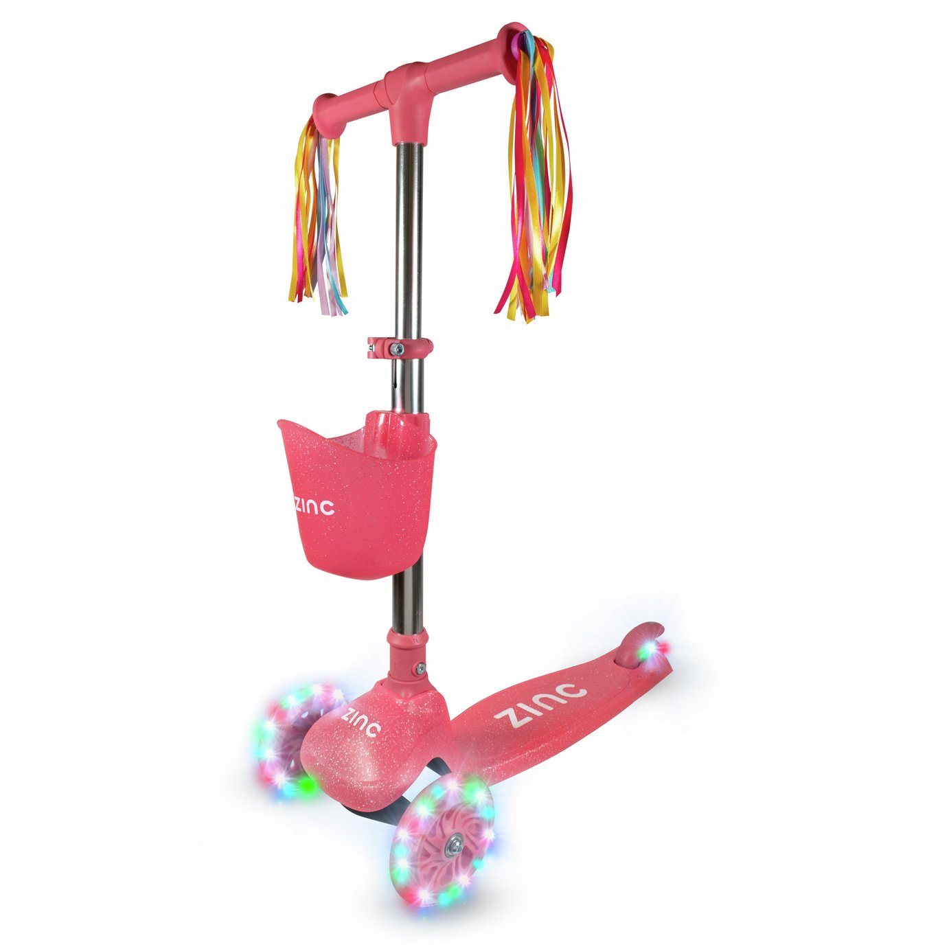 Zinc Jelly Glitter Pink Tri Scooter