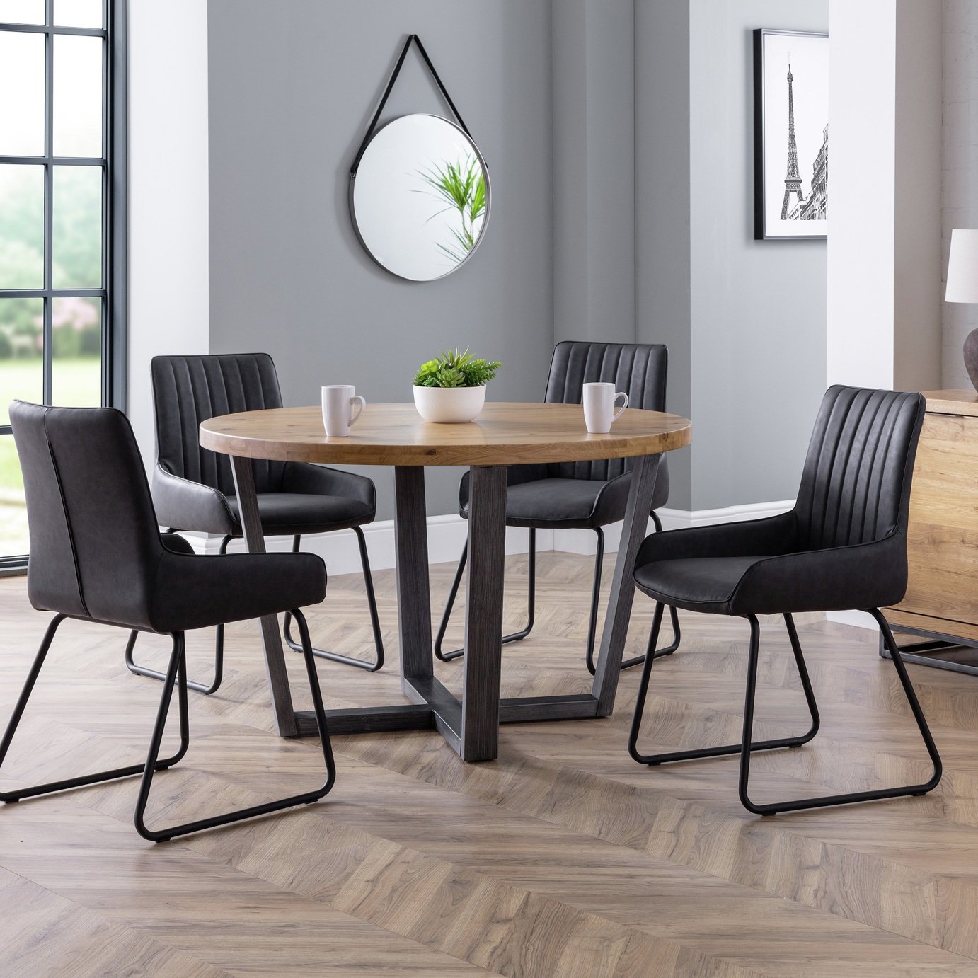 Julian Bowen Soho Pair of Faux Leather Dining Chairs