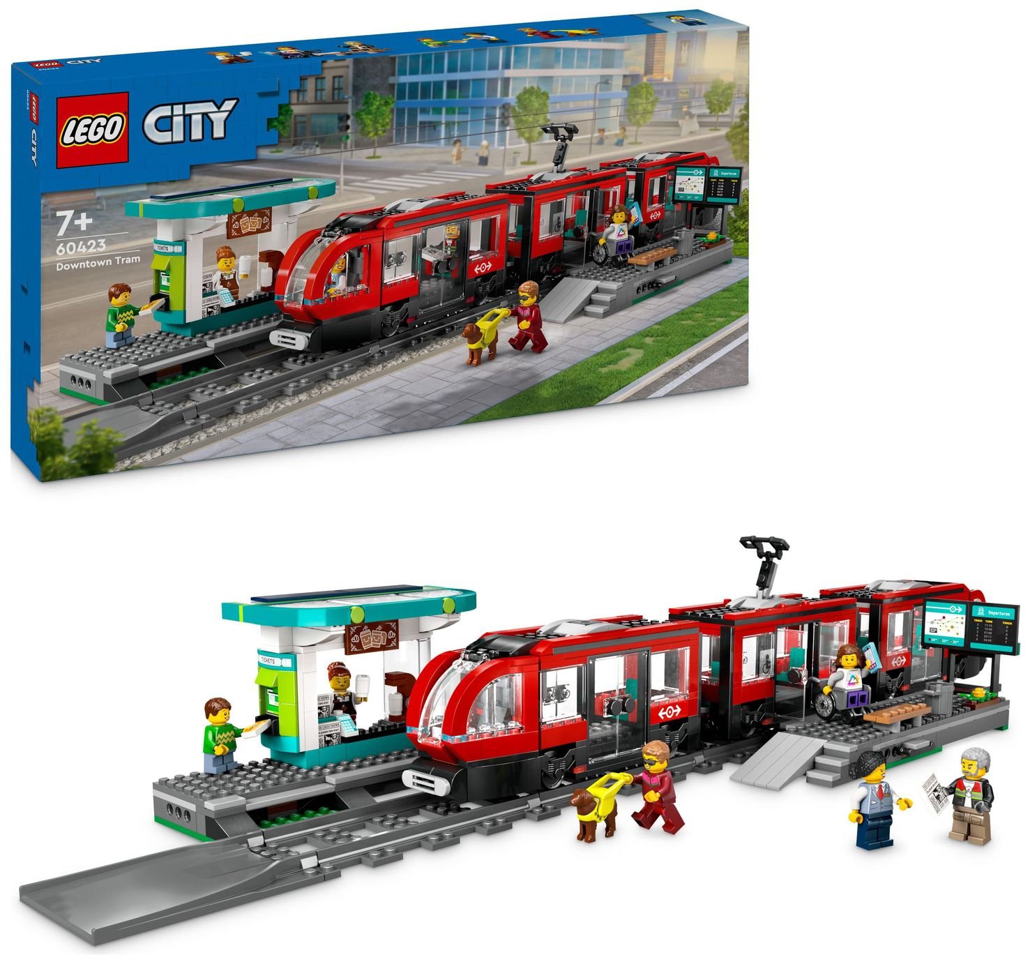LEGO City Downtown Tram and Station Toy Set 60423