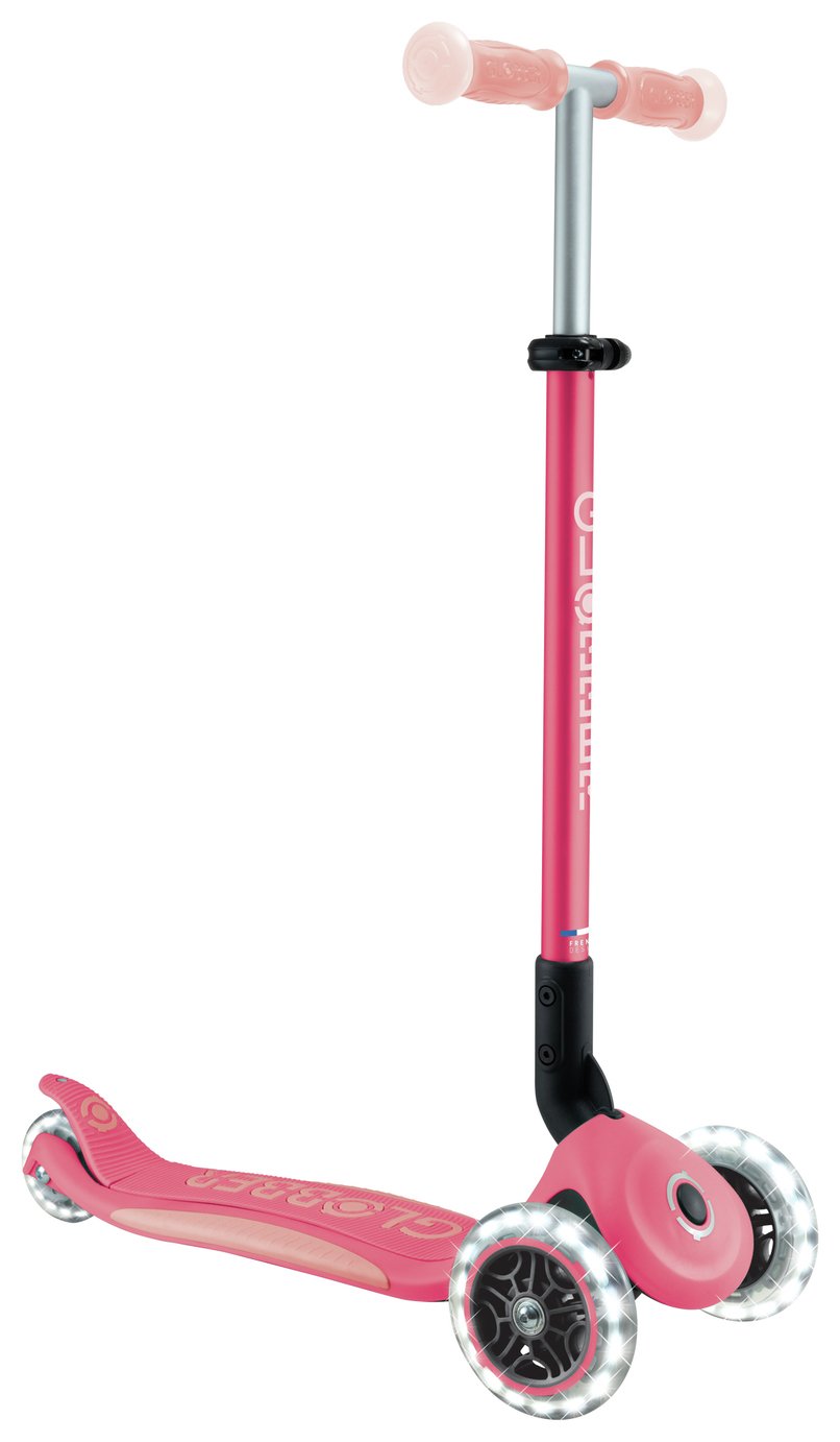 Globber Elite Glow Lights Scooter - Coral Pink