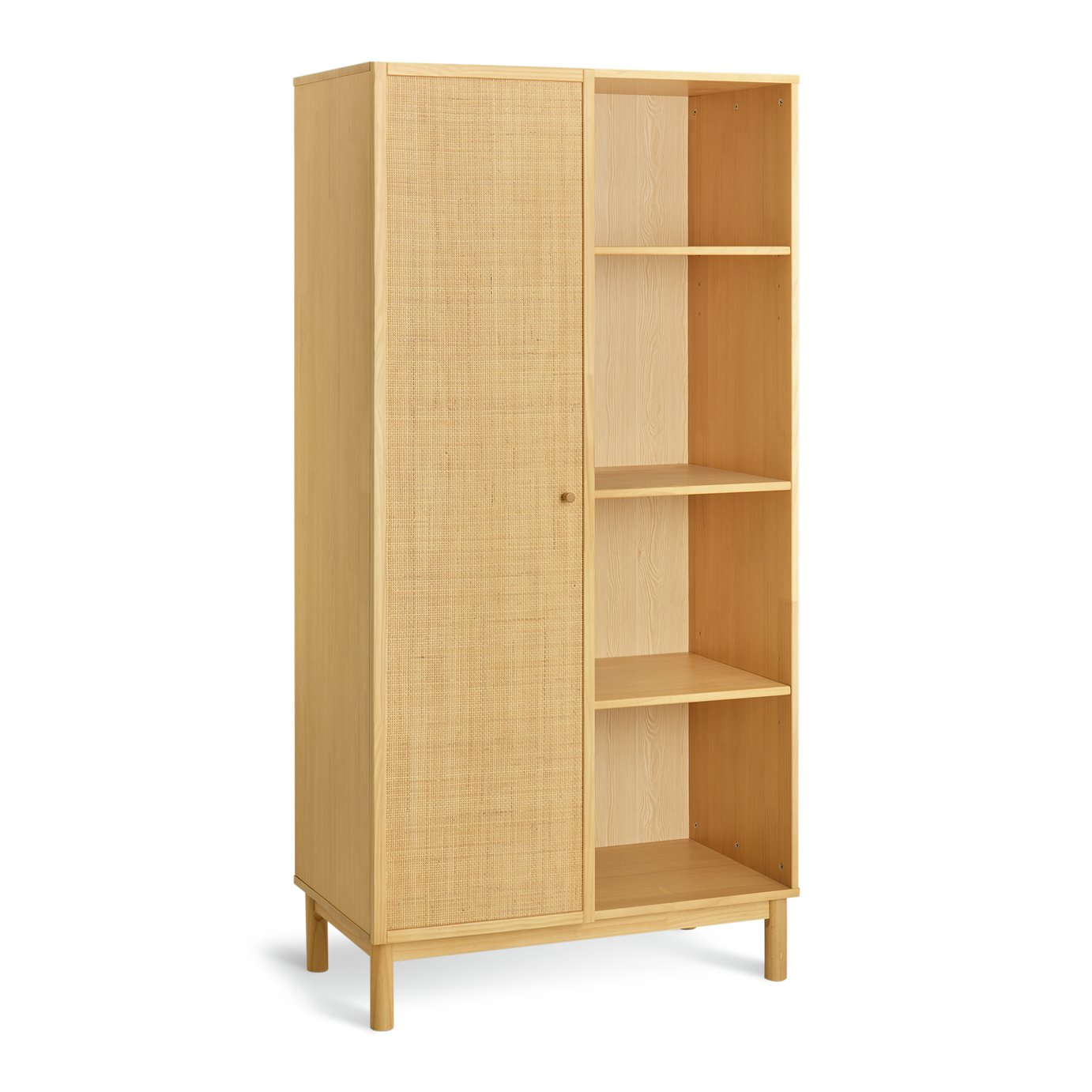Habitat Simone 1 Door 4 Shelves Wardrobe - Oak